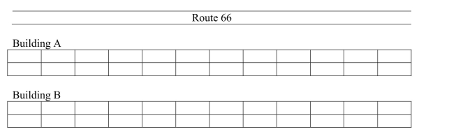 The ZZZ chain of motels has a standard method of constructing their buildings to maximize the ease of parking for its customers. The rooms are arranged in adjacent buildings, A and B, so that customers can park close to their rooms. The layout for the 48-room motels is diagrammed below: The manager wishes to assess customer satisfaction with the motel services. His plan is to survey the adults in each of 12 rooms. The cleaning staff will place surveys on the customers' beds before they check in to the motel. As she tries to decide on an appropriate sampling strategy, the manager realizes the rooms in Building A might be noisier than Building B, and this should be taken into account. a) What sampling strategy should she use in this situation? Provide appropriate statistical justification. b) Write a short paragraph for the cleaning staff that explains how to carry out your method in part (a). The members of the cleaning staff have not taken statistics.
