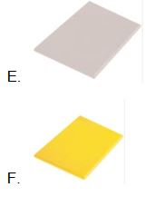 <strong>Which is the correct coloured chopping board to use to prepare raw vegetables when a colour-coded system is in operation within the workplace.</strong> A) B) C) D)