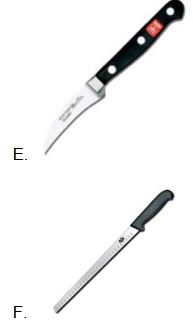 <strong>Which one of these is a boning knife?</strong> A) B) C) D)