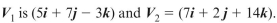 Vector ). The vector product of these two vectors is: