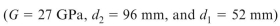 A hollow aluminum shaft ( 52 mm) has an angle of twist per unit length of 1.8° /m due to torques T. The resulting maximum tensile stress in the shaft is approximately: