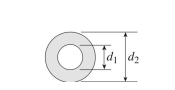 Torques T 5 5.7 kN ∙ m are applied to a hollow aluminum shaft ( allowable shear stress is 45 MPa and the allowable normal strain is 8.0 . The required outside diameter of the shaft is approximately: (A) 38 mm (B) 56 mm (C) 87 mm (D) 91 mm