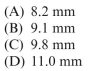 A thin-walled cylindrical tank with a diameter of 200 mm has an internal pressure of 11 MPa. The yield stress in tension is 250 MPa, the yield stress in shear is 140 MPa, and the factor of safety is 2. permissible thickness of the tank is approximately:
