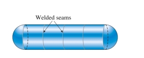 A cylindrical tank is assembled by welding steel sections circumferentially. Tank diameter is 1.5 m, thickness is 20 mm, and internal pressure is 2.0 MPa. The maximum tensile stress perpendicular to the welds is approximately: