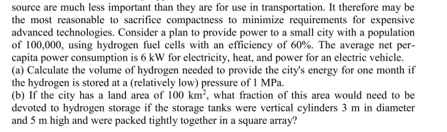 For stationary applications, mass and volume considerations for a fuel