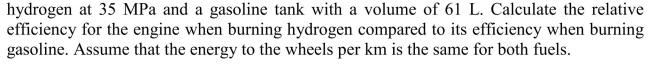 The Mazda RX-8 RE hydrogen vehicle has a 110 L CHG tank that stores