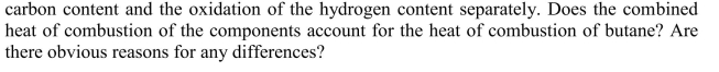 Consider a simple model of the burning of butane as the oxidation of the