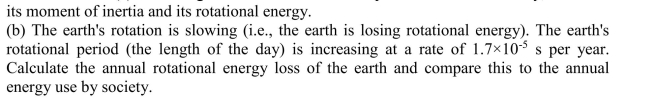 (a) Assuming that the earth is a solid sphere of uniform density, calculate  <div style=padding-top: 35px> 