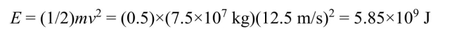 At rest the kinetic energy is zero. At 45 km/h the kinetic energy will be