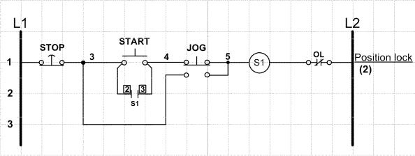 In the accompanying figure, the _______________ circuit uses three momentary contact pushbutton switches.