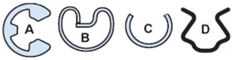 <strong>Which of these is called an e-clip? </strong> A)A B)B C)C D)D
