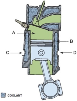 Which one of these areas is the water jacker?  