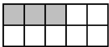 Use a fraction to represent the shaded portions. -