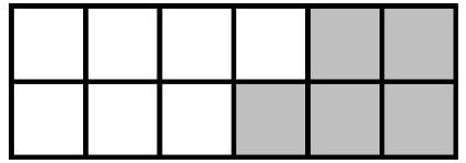 Use a fraction to represent the shaded portions. -