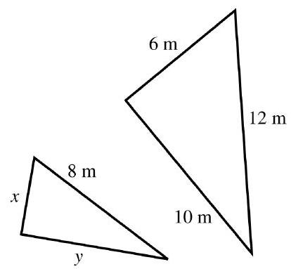For Next Problems, find the unknown length(s). Round your answer(s) to the nearest tenth when necessary. In the second Problem , assume that the triangles are similar. -