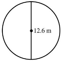 in the next problems, use 3.14 as the approximate value for \pi if needed. Round your answers to the nearest tenth when necessary. -Find the radius.