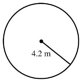 in the next problems, use 3.14 as the approximate value for \pi if needed. Round your answers to the nearest tenth when necessary. -Find the circumference.