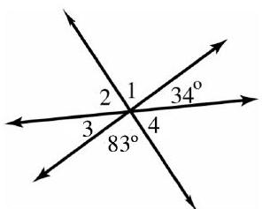 Find the measure of each numbered angle in the figure.   