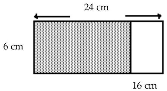 Find the area of the shaded region. - 