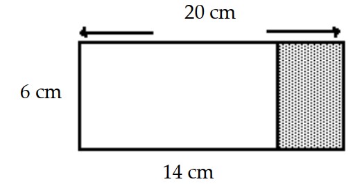 Find the area of the shaded region. - 