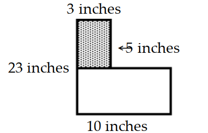 Find the area of the shaded region. - 