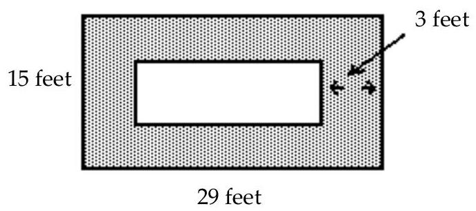 Find the area of the shaded region. - 