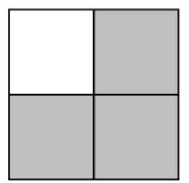 <strong>Identify a fraction or mixed number that represents the shaded part of the figure. - </strong> A) \frac{1}{3} B) 3 C) \frac{3}{4} D) \frac{1}{4}