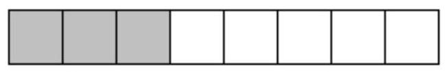 <strong>Identify a fraction or mixed number that represents the shaded part of the figure. - </strong> A) \frac{3}{8} B) \frac{5}{8} C) 1\frac{2}{3} D) \frac{3}{5}