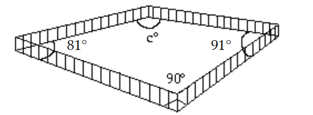 <strong>Solve. -A fence was installed surrounding a plot of land which had the following angle measurements. Write an expression, in simplified form, for the sum of the measures of the four angles.</strong> A) 262^{\circ} B) 171^{\circ}+\mathrm{c}^{\circ} C) 262^{\circ}+\mathrm{c}^{\circ} D) 532^{\circ}-\mathrm{c}^{\circ}