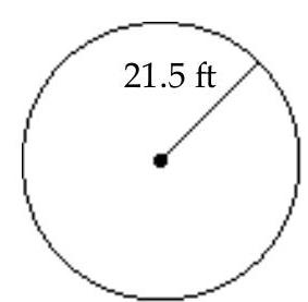 <strong>Find the circumference of the circle. Use 3.14 for \pi . - </strong> A) 270.04 \mathrm{ft} B) 67.51 \mathrm{ft} C) 5805.86 \mathrm{ft} D) 135.02 \mathrm{ft}