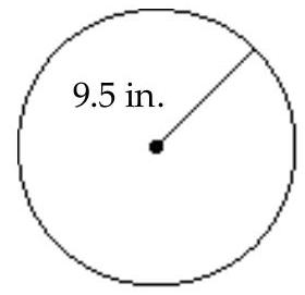 Find area of circle. (Use 3.14 for \pi ) -Find the area of the circle. Use 3.14 for \pi .