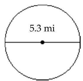 Find area of circle. (Use 3.14 for \pi ) -Find the area of the circle. Use 3.14 for \pi .