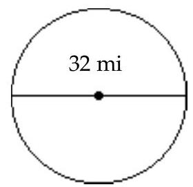 Find area of circle. (Use 3.14 for \pi ) -Find the area. Use 3.14 for \pi .
