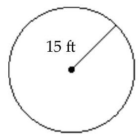 Find area of circle. (Use 3.14 for \pi ) -Find the area. Use 3.14 for \pi .