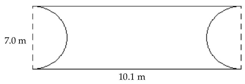 Find area of figure. Round to the nearest hundredth if necessary. - (Use 3.14 for \pi .)