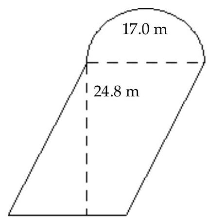 Find area of figure. Round to the nearest hundredth if necessary. - (Use 3.14 for \pi .)