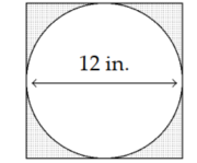  Find the shaded area. -  (Use 3.14 for  \pi .) 