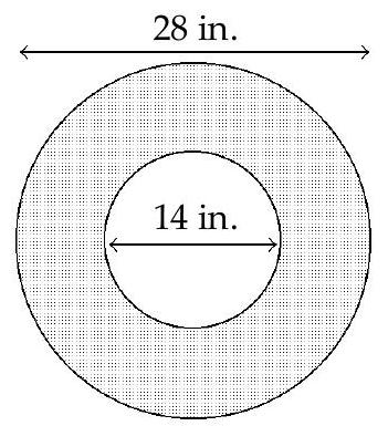  Find the shaded area. -  (Use 3.14 for  \pi .) 