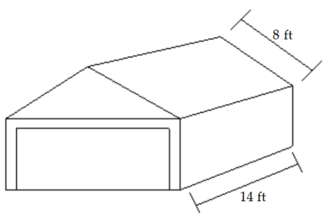 Solve area problem. -Find the total area of the roof of the garage.