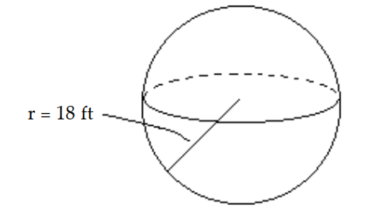 Find the volume of the sphere or the cylinder. Use \pi=3.14 when needed. Round to the nearest thousandth if necessary. -
