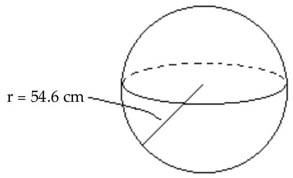 Find the volume of the sphere or the cylinder. Use \pi=3.14 when needed. Round to the nearest thousandth if necessary. -