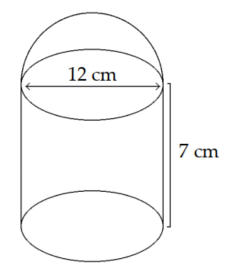 Find the volume of the composite figure. Round to the nearest hundredth if necessary. -Cylinder with Spherical Dome  