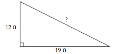 Solve the problem. If necessary, round to the nearest tenth. -The diagram below shows the side view of a plan for a slanted roof. Find the unknown length in this plan.
