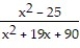 <strong>Find all values that make the expression undefined. - </strong> A) 10, -9 B) 5, -5 C) 0 D) -10, -9