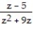 <strong>Multiply or divide as indicated. Write the answer in lowest terms. - ÷ </strong> A) B) z - 5 C) D)