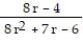 Find the numerical value of the rational expression for the given value of r. - , r = -4