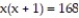 Write the word or phrase that best completes each statement or answers the question. Provide an appropriate response. -Tom's teacher asks him to solve the following problem: The product of two consecutive even numbers is 168. Find the numbers. Tom rewords the problem and translates to the following equation: Why is this equation not correct and what would the correct equation be?