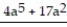 Subtract. -12a<sup>5</sup> - 2a<sup>2</sup>  