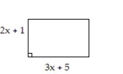Solve the problem. -Determine a polynomial that represents the area of the figure.