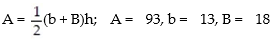 A formula is given along with the values of all but one of the variables in the formula. Find the value of the variable not given. -